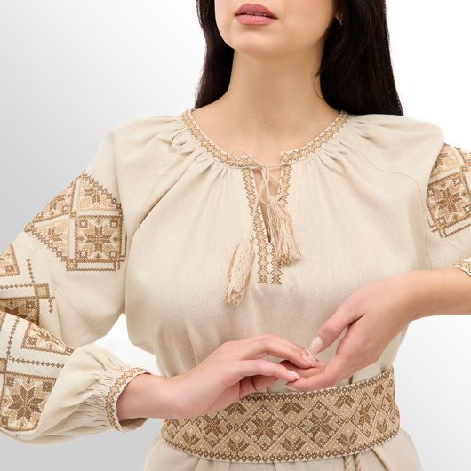 Сукня Роксолана максі, бежева, Колір: Бежевий , Розмір: XL, зображення 2