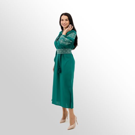 Платье Роксолана макси, изумрудное, Цвет: Изумрудный , Размер: 2XL, изображение 4