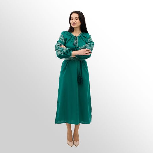 Платье Роксолана макси, изумрудное, Цвет: Изумрудный , Размер: 3XL, изображение 8