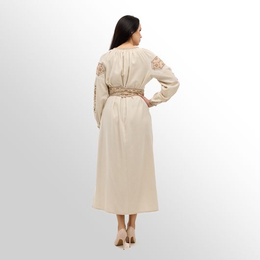 Платье Роксолана макси, бежевое, Цвет: Бежевый , Размер: 3XL, изображение 4