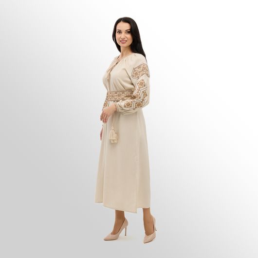 Сукня Роксолана максі, бежева, Колір: Бежевий , Розмір: XL, зображення 7