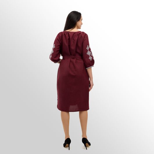 Платье Роксолана миди, бордовое, Цвет: Бордовый , Размер: 56, изображение 6