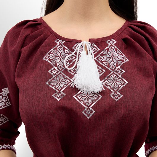 Платье Роксолана миди, бордовое, Цвет: Бордовый , Размер: 58, изображение 7