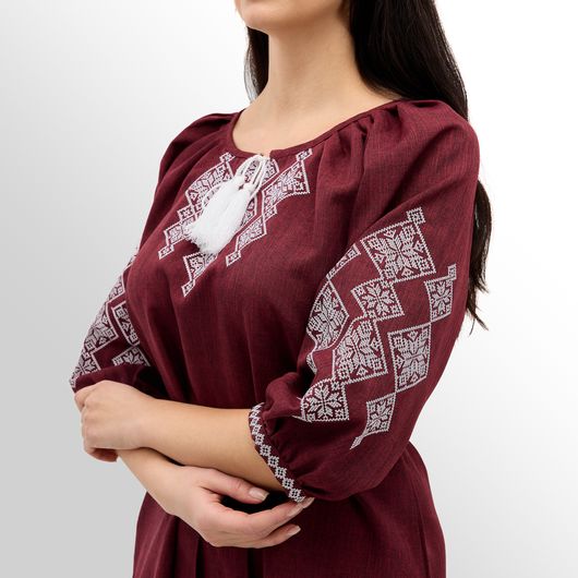 Платье Роксолана миди, бордовое, Цвет: Бордовый , Размер: 52, изображение 8