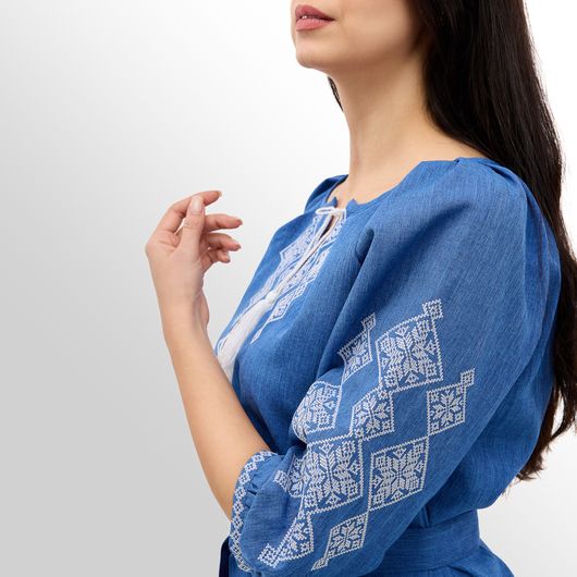 Платье Роксолана миди, джинс, Цвет: Джинс , Размер: 54, изображение 2