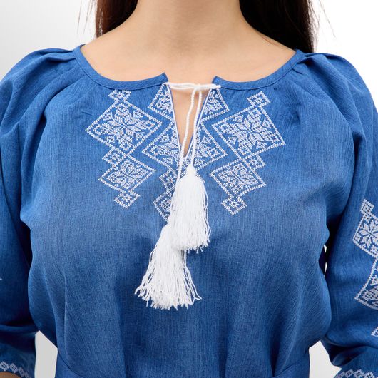 Сукня Роксолана міді, джинс, Колір: Джинс , Розмір: 50, зображення 3