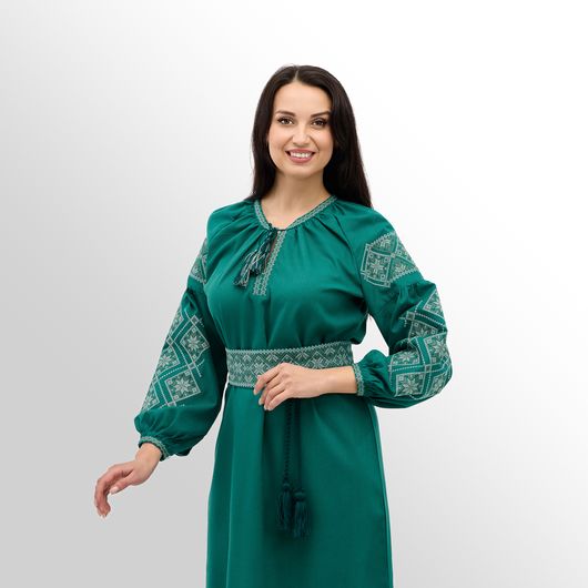 Платье Роксолана макси, изумрудное, Цвет: Изумрудный , Размер: S, изображение 8