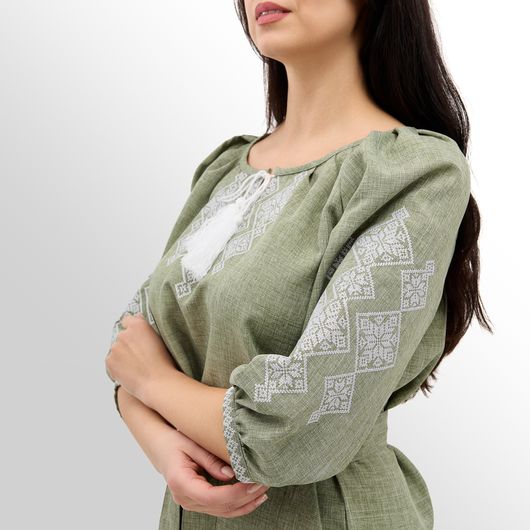 Платье Роксолана миди, оливковое, Цвет: Оливковый , Размер: 54, изображение 4