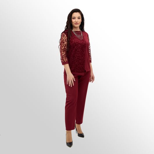 Коллекция Модерн Трио, бордовый, Цвет: Бордовый , Дизайн: Брюки , Размер: 60, изображение 6