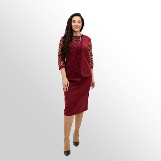 Коллекция Модерн Трио, бордовый, Цвет: Бордовый , Дизайн: Блуза , Размер: 50, изображение 9