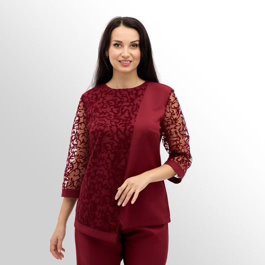 Коллекция Модерн Трио, бордовый, Цвет: Бордовый , Дизайн: Блуза , Размер: 50
