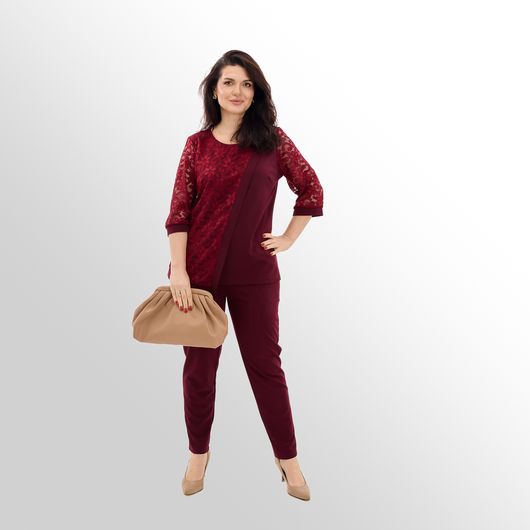 Костюм Триумф, бордовый, Цвет: Бордовый , Размер: 56-58