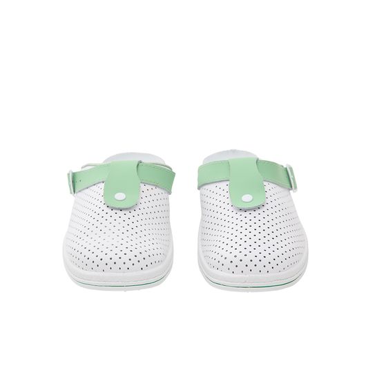 Сабо Симона, белые с изумрудным декором, Цвет: Белый с изумрудным декором , Размер: 40, изображение 3