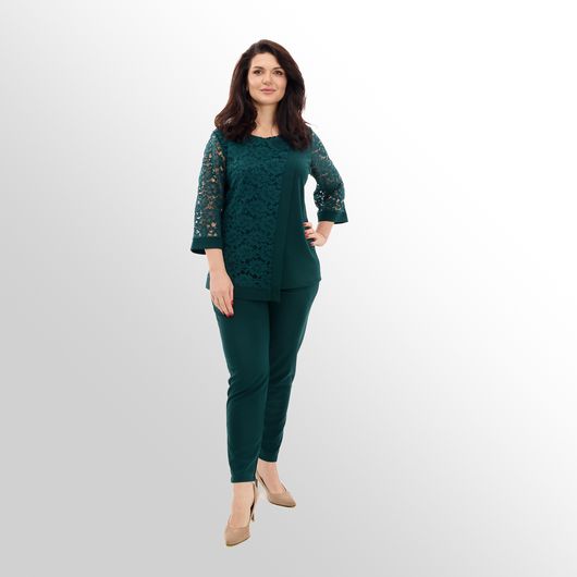 Костюм Триумф, изумрудный, Цвет: Изумрудный , Размер: 64-66, изображение 6