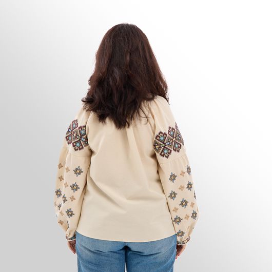 Сорочка Зореслава, молочная (классика), Цвет: Молочный , Размер: 2XL, изображение 8