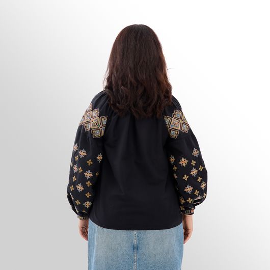 Сорочка Зореслава, чорна (класика), Колір: Чорний, Розмір: 2XL, зображення 4