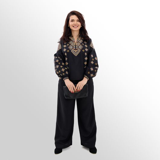 Сорочка Зореслава, чорна (класика), Колір: Чорний, Розмір: 2XL, зображення 7