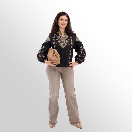 Сорочка Зореслава, чорна (класика), Колір: Чорний, Розмір: 2XL, зображення 9