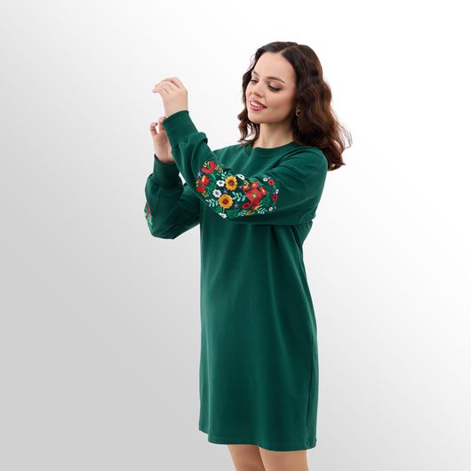 Платье Чудоцвет, зеленое, Цвет: Зеленый, Размер: 46, изображение 5