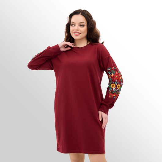 Сукня Дивоцвіт, бордова, Колір: Бордовий, Розмір: 50