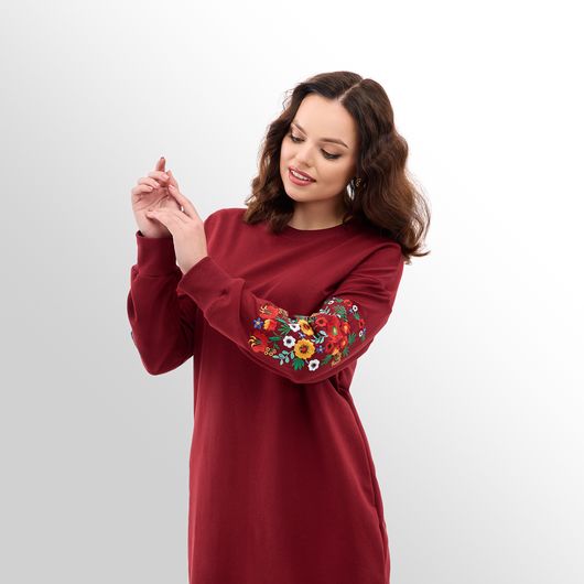 Платье Чудоцвет, бордовое, Цвет: Бордовый , Размер: 48, изображение 7