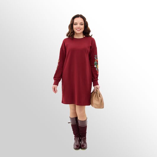 Платье Чудоцвет, бордовое, Цвет: Бордовый , Размер: 46, изображение 9