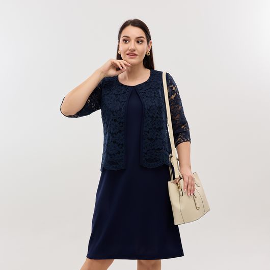 Платье Шанталь, темно-синее, Цвет: Темно-синий , Размер: 64, изображение 2