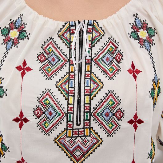 Сорочка Зореслава, молочная (премиум), Цвет: Молочный , Размер: 46-48, изображение 2