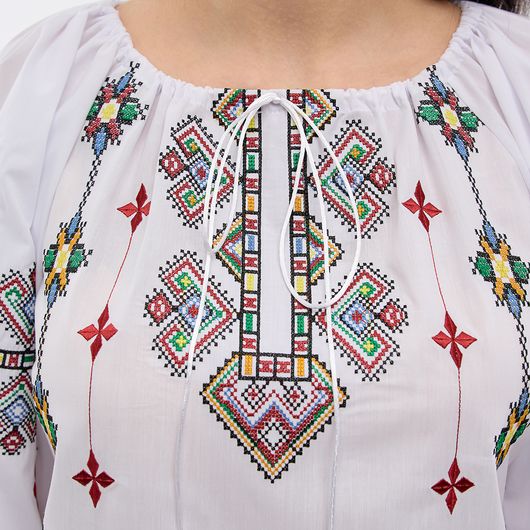 Сорочка Зореслава, белая (премиум), Цвет: Белый, Размер: 46-48, изображение 2