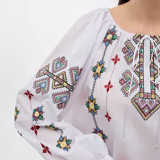 Сорочка Зореслава, белая (премиум), Цвет: Белый, Размер: 46-48, изображение 3