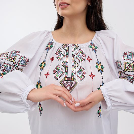 Сорочка Зореслава, белая (премиум), Цвет: Белый, Размер: 50-52, изображение 4