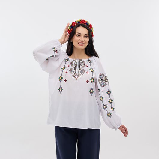 Сорочка Зореслава, белая (премиум), Цвет: Белый, Размер: 46-48, изображение 7