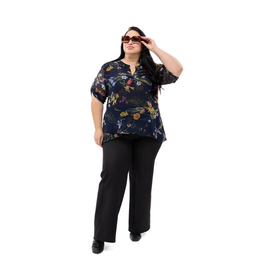 Туника Флора, темно-синяя, Цвет: Темно-синий , Размер: 4XL, изображение 3