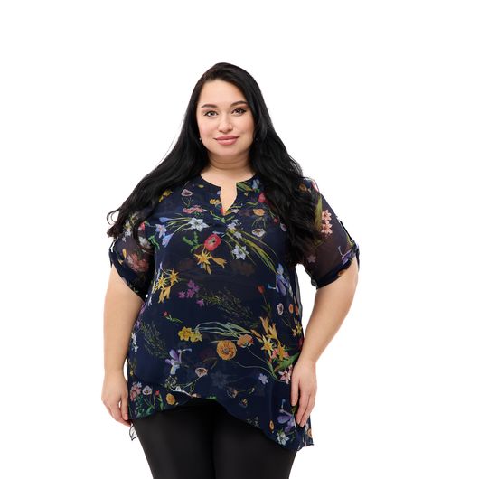 Туника Флора, темно-синяя, Цвет: Темно-синий , Размер: 4XL, изображение 5