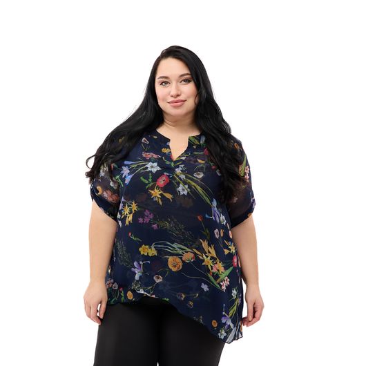 Туніка Флора, темно-синя, Колір: Темно синій, Розмір: L