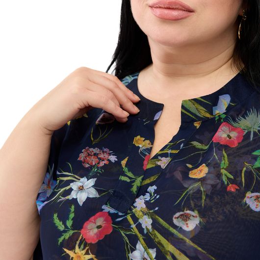 Туника Флора, темно-синяя, Цвет: Темно-синий , Размер: 3XL, изображение 8