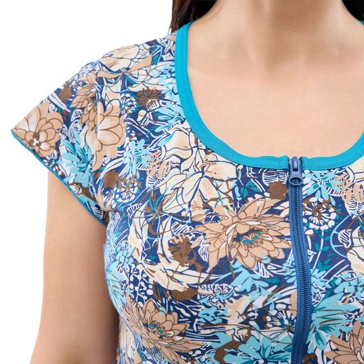 Халат Магія Квітів, блакитний, Колір:  Блакитний, Розмір: 4XL, зображення 3