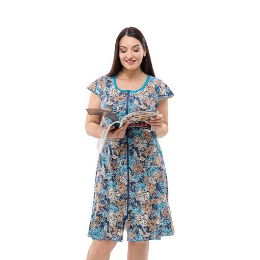 Халат Магія Квітів, блакитний, Колір:  Блакитний, Розмір: 4XL, зображення 7