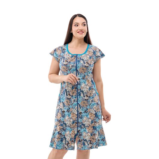 Халат Магия Цветов, голубой, Цвет: Голубой , Размер: 5XL, изображение 9