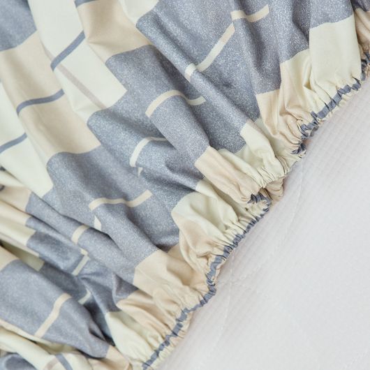 Простыни на резинке Мелодия, клетка, Цвет: Клетка , Длина: 200см, Ширина: 160см, изображение 5