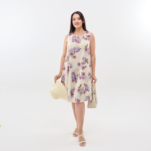 Сарафан Легкость Букет молочный, Цвет: Букет молочный , Размер: 52, изображение 3
