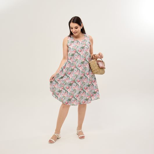 Сарафан Легкість Рожеві квіти, Колір: Рожеві квіти , Розмір: 56