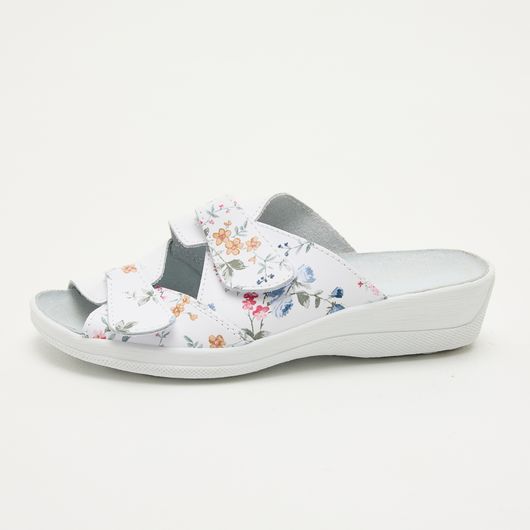 Босоножки Стиль, белые с цветами, Цвет: Белые с цветами , Размер: 40