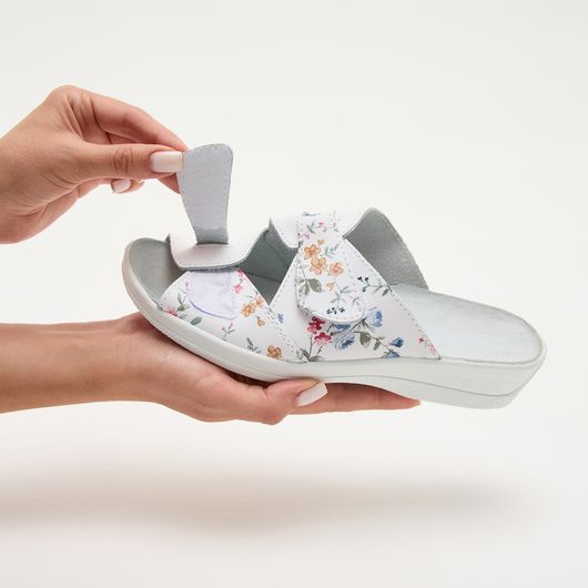 Босоножки Стиль, белые с цветами, Цвет: Белые с цветами , Размер: 39, изображение 2