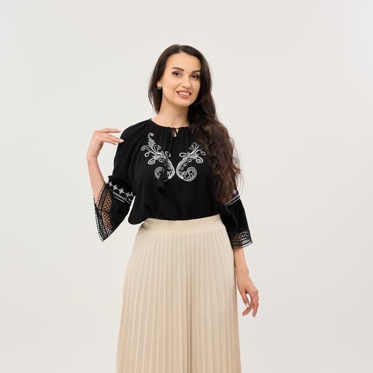 Сорочка Іванка, чорна, Колір: Чорний, Розмір: L, зображення 2