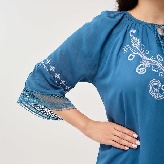 Сорочка Іванка, синя, Колір: Синій, Розмір: XS, зображення 4