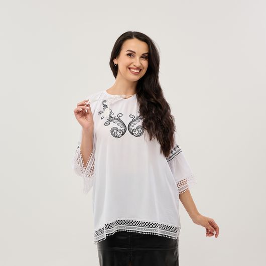 Сорочка Иванка, белая, Цвет: Белый, Размер: L, изображение 4