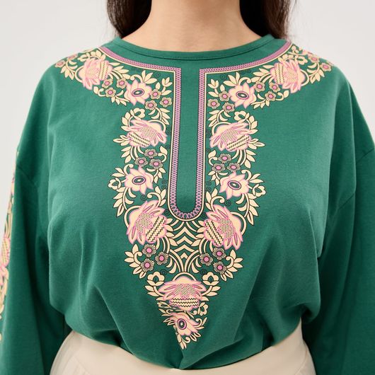 Блуза Роксана, зеленая, Цвет: Зеленый, Размер: 4XL, изображение 2