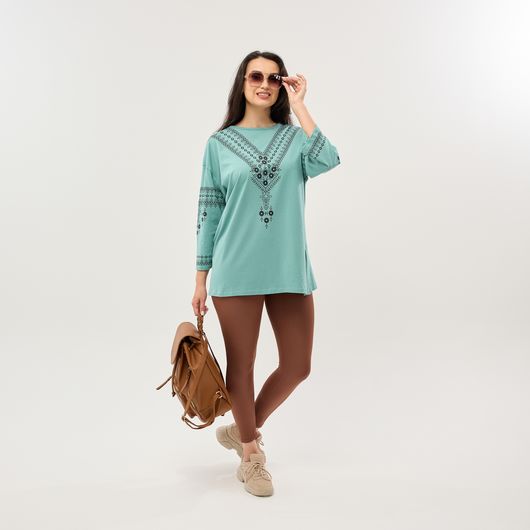 Блуза Роксана, бірюзова, Колір: Бірюзовий, Розмір: 2XL, зображення 6