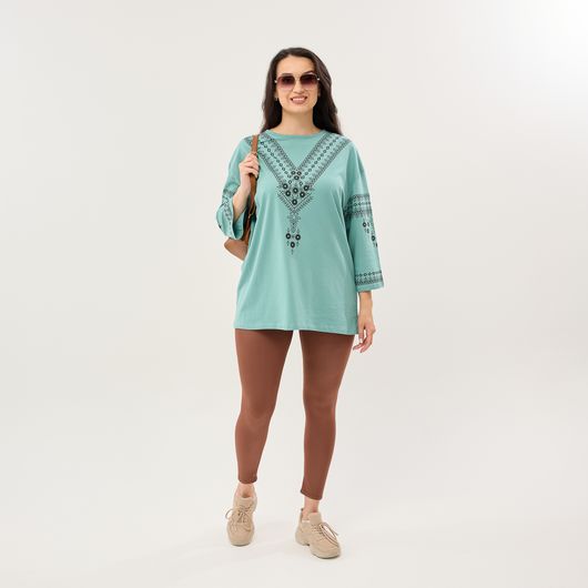 Блуза Роксана, бірюзова, Колір: Бірюзовий, Розмір: 2XL